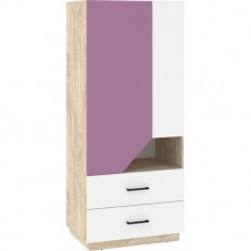 Skapis PAX 80 2D2S, Ozols/Balts/Lavanda